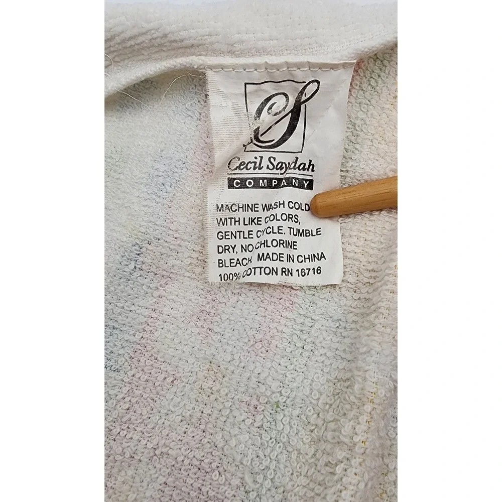 Cecil Saydah Hand Towels 2pc Set White Multicolor Easter Spring Chicks Vintage
